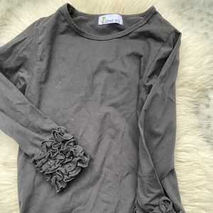Black girls long sleeve with rouched wrists, 8